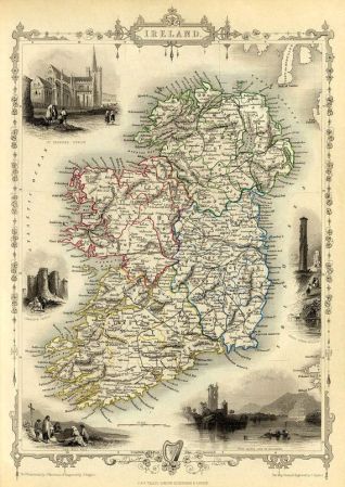 Vintage Ireland map